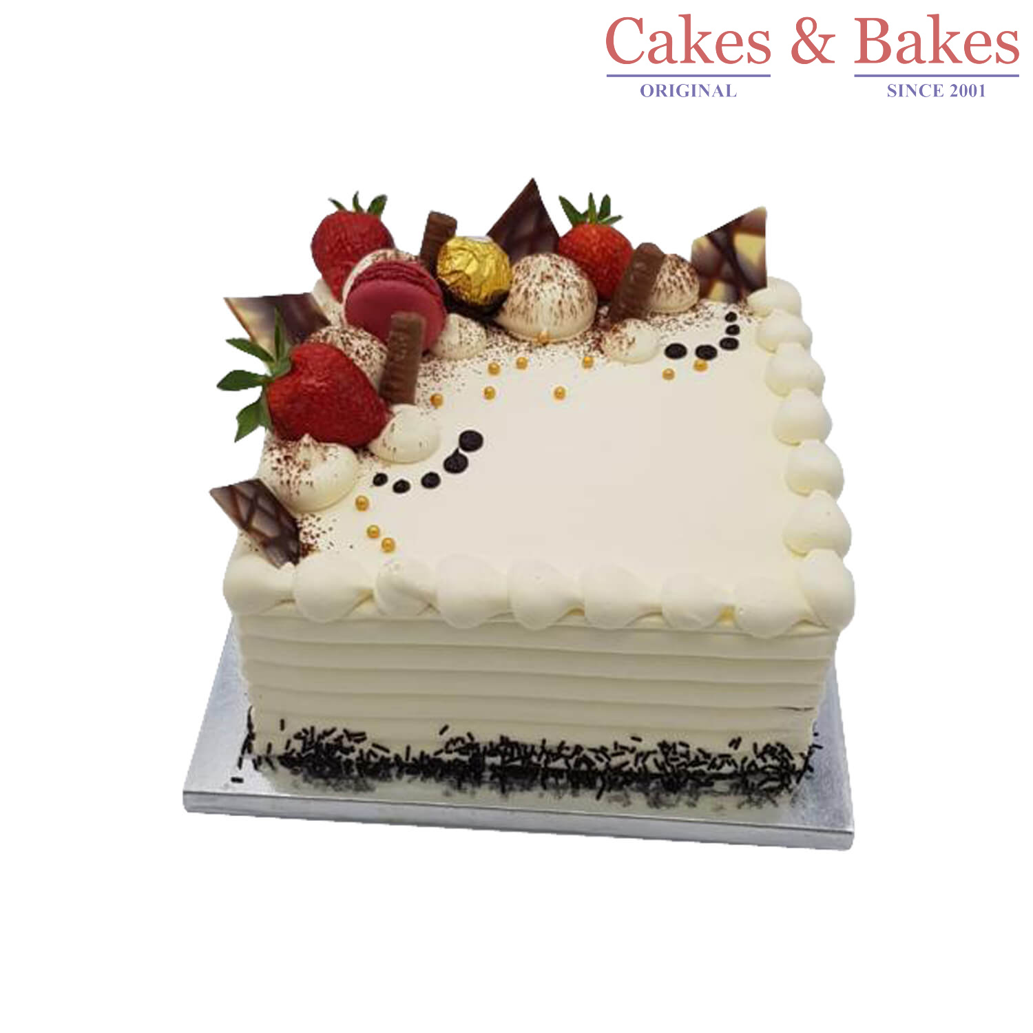 Square White Designer Cake