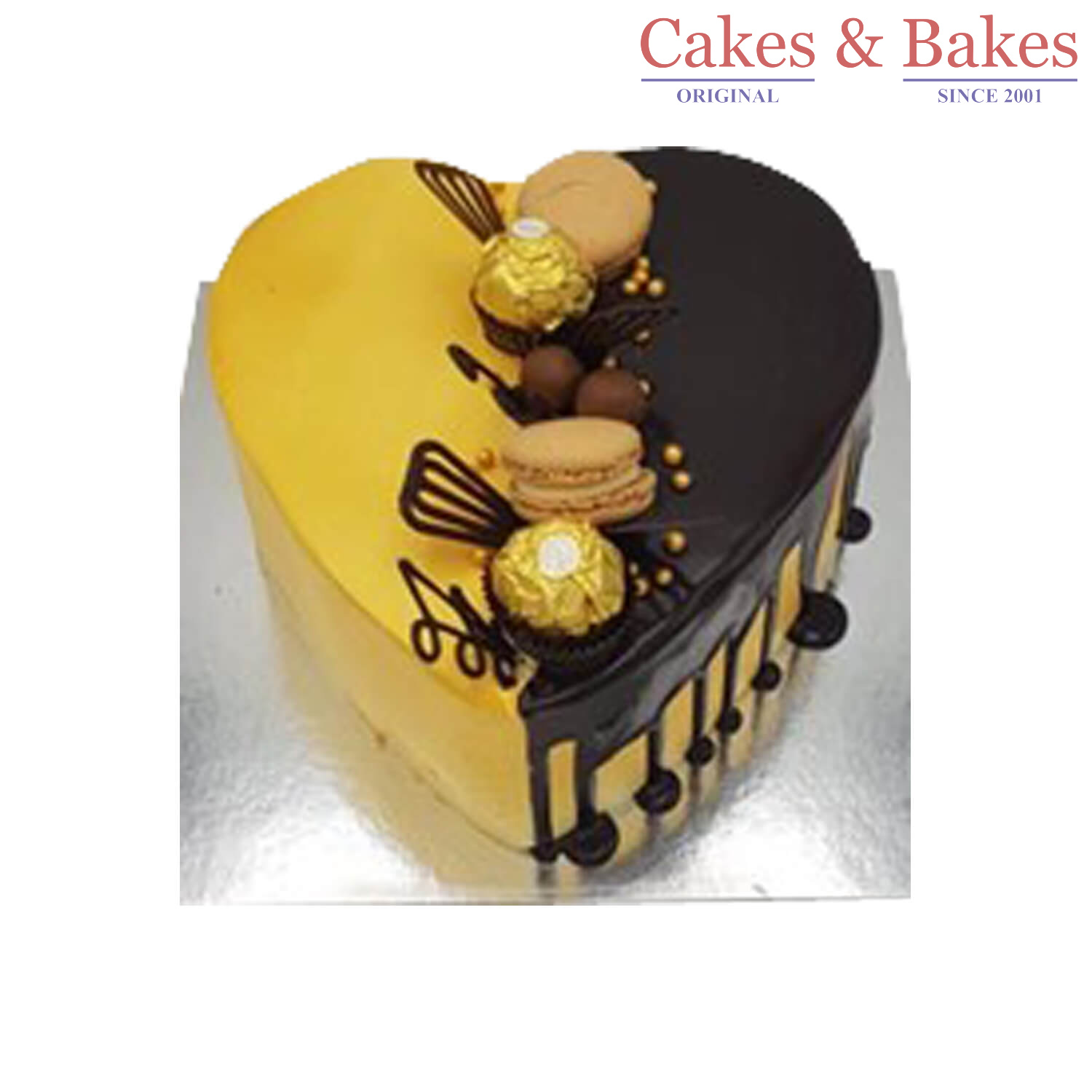 Golden Yellow Truffle Heart Cake (WHSC-040)