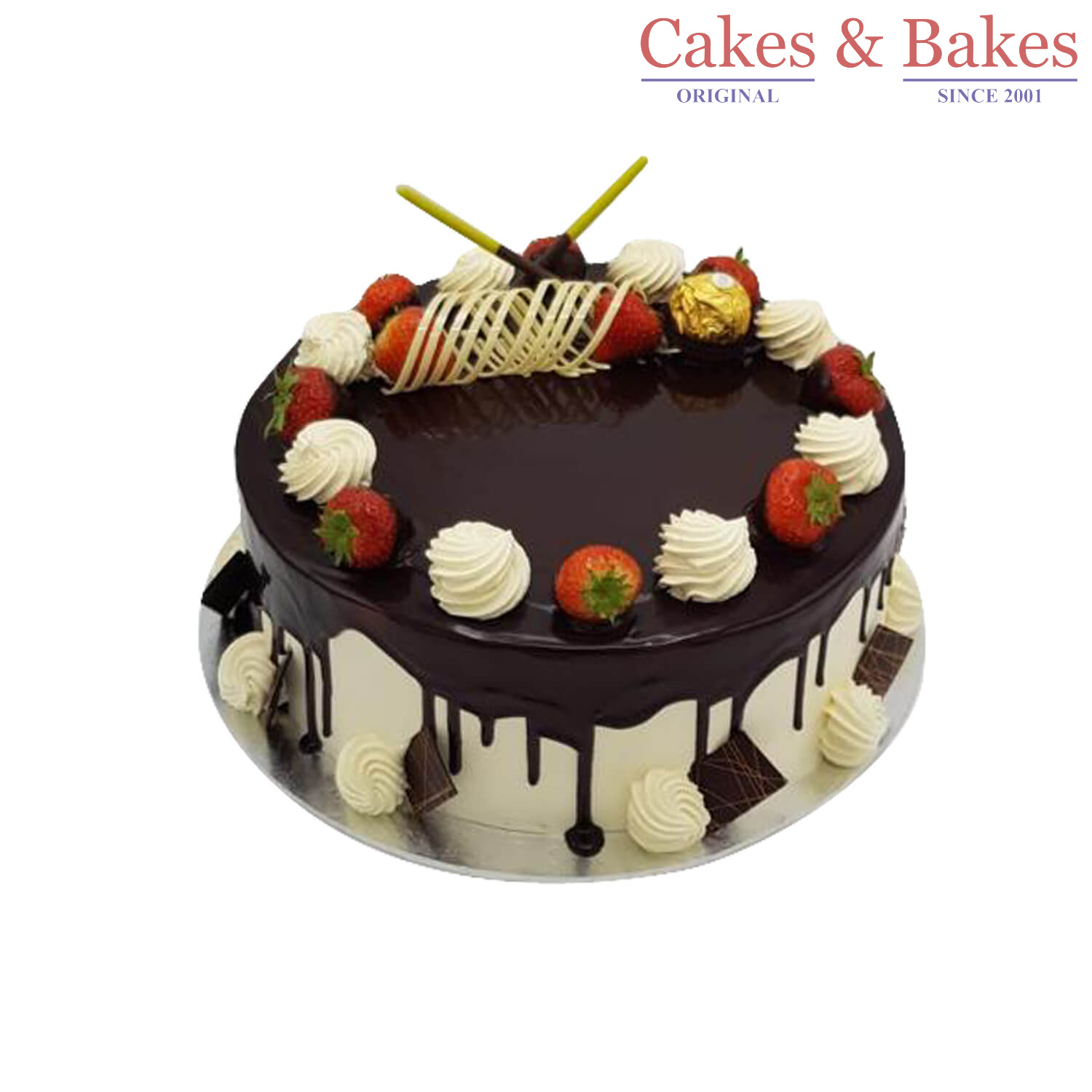 Round Vanilla Choco Truffle Cake (WRC-080)