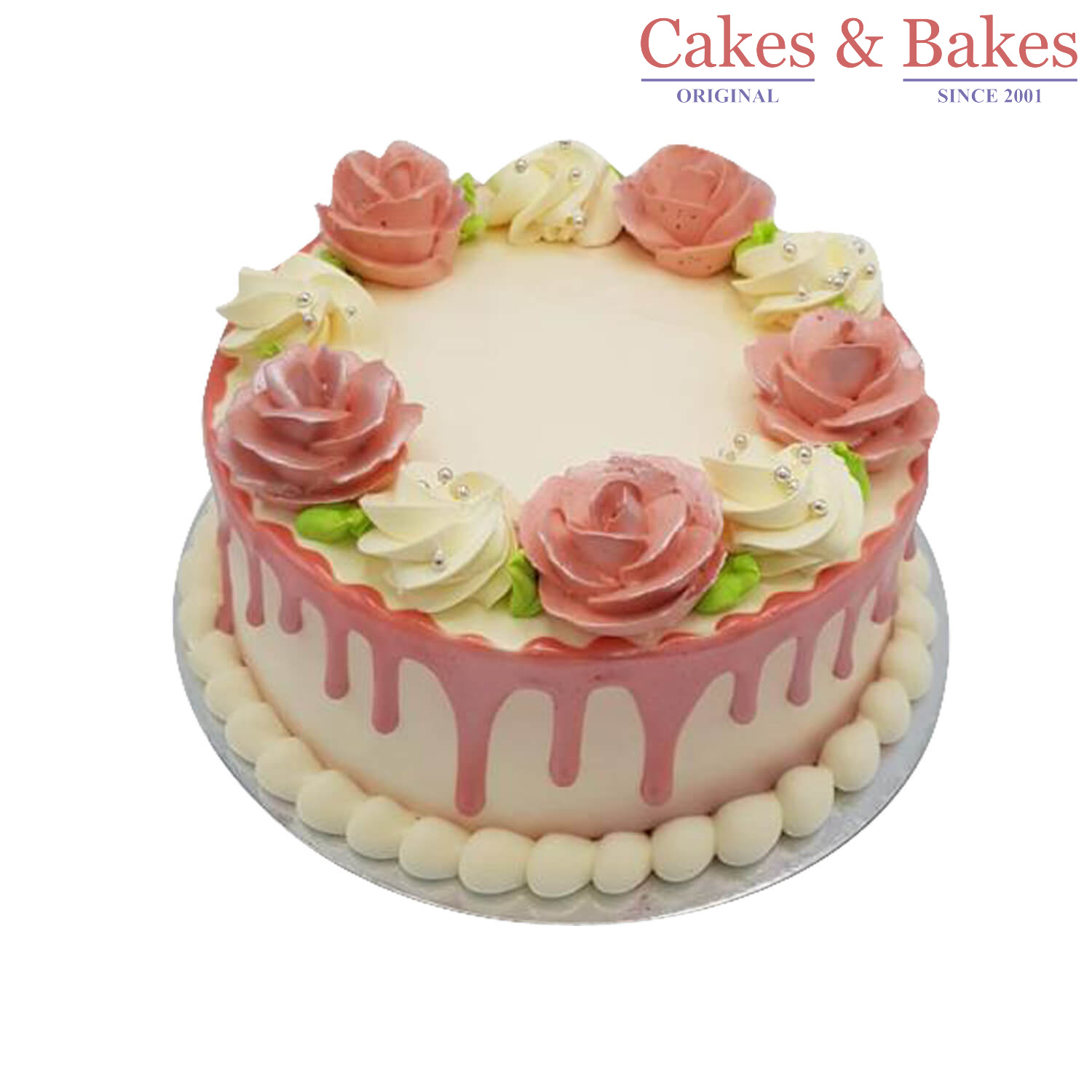 Pink Floral Drip Cake (WRC-050)