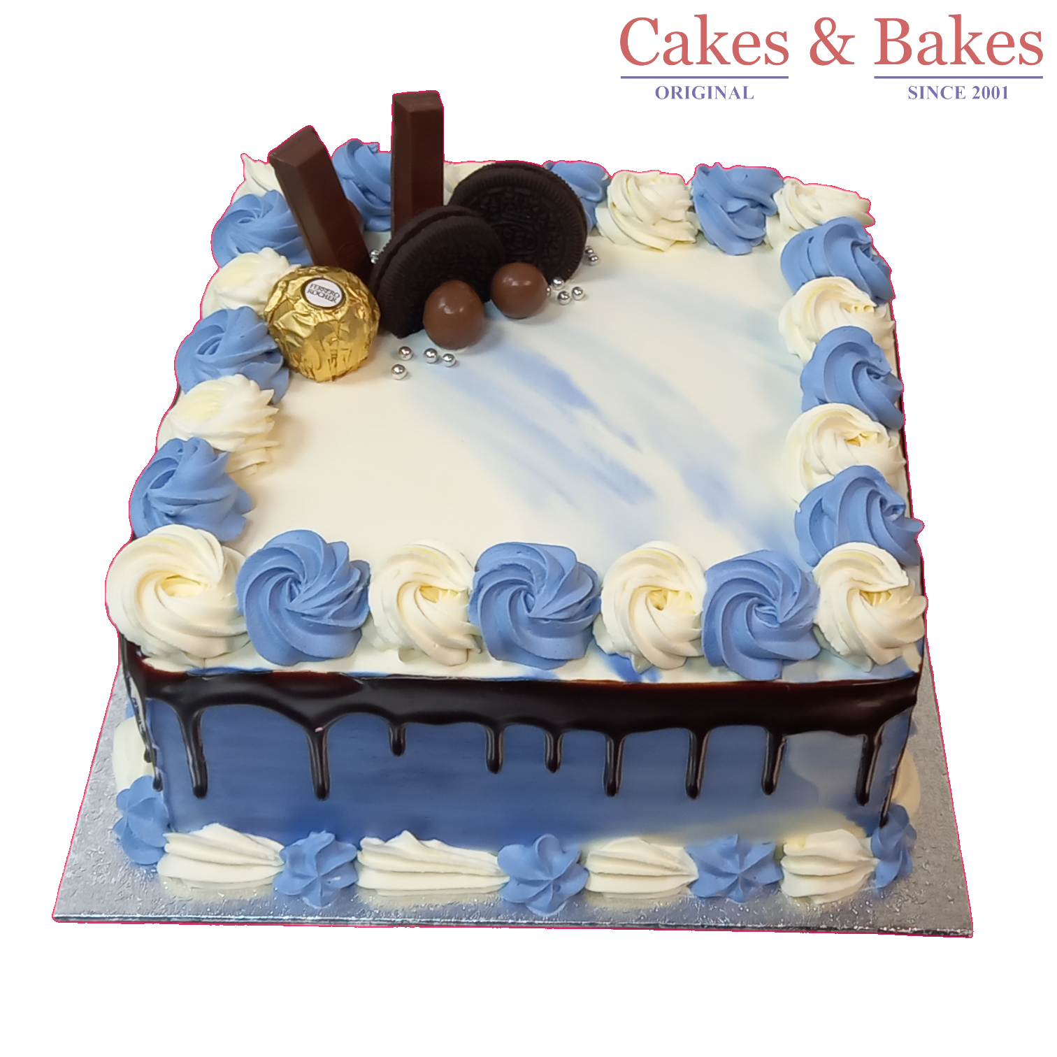 Square Blue Shade Cake