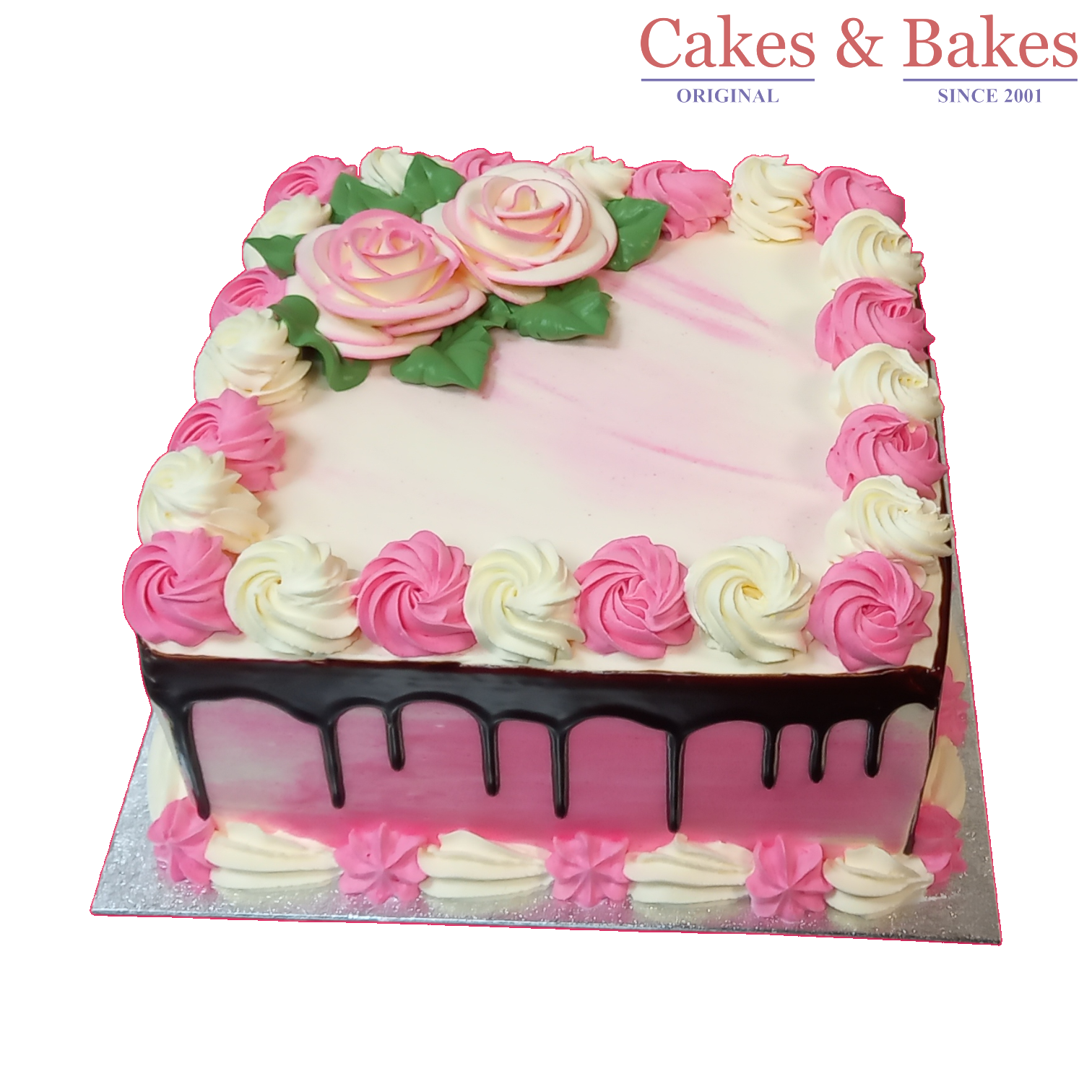 Square Pink Shade Cake