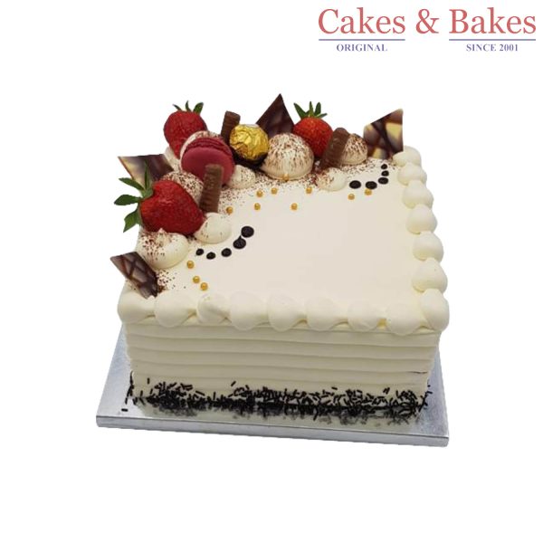 Square White Designer Cake