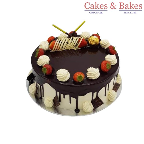 Round Vanilla Choco Truffle Cake (WRC-080)