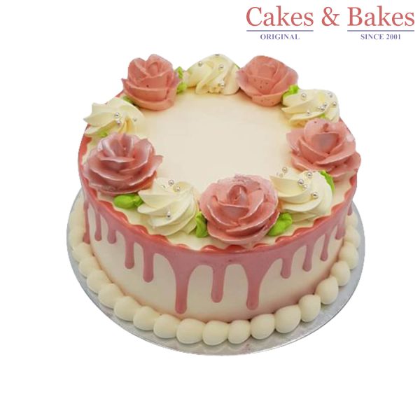Pink Floral Drip Cake (WRC-050)