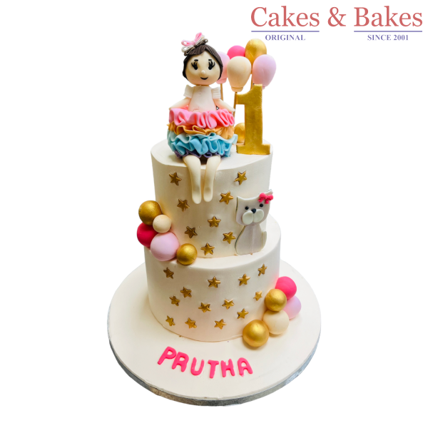 Two Tier Doll theme Cake