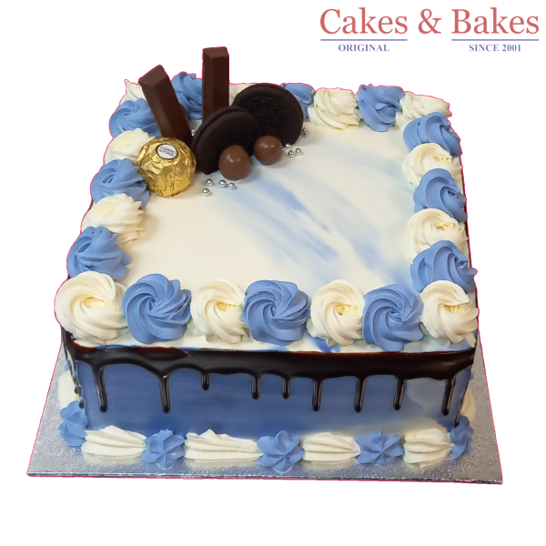 Square Blue Shade Cake