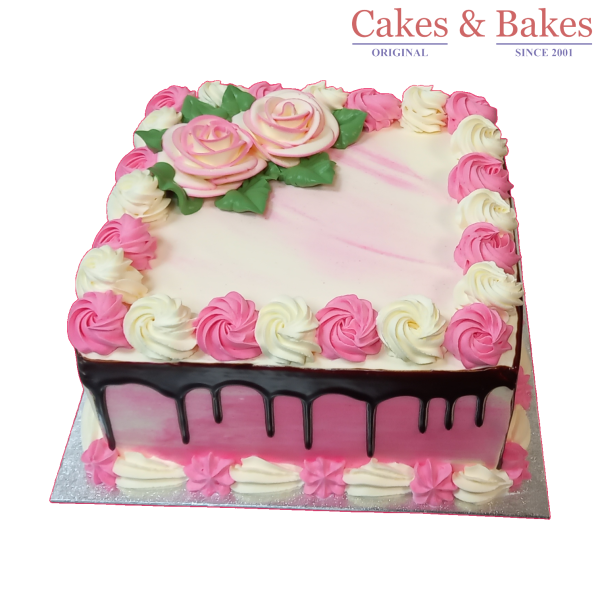 Square Pink Shade Cake